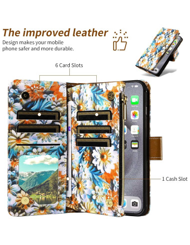 Funda billetera Furill para Cricket Icon 5 y AT&T Motivate 4