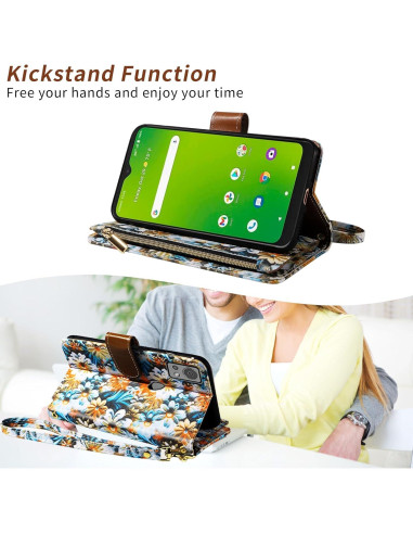 Funda billetera Furill para Cricket Icon 5 y AT&T Motivate 4