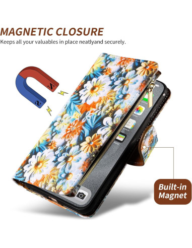 Funda billetera Furill para Cricket Icon 5 y AT&T Motivate 4