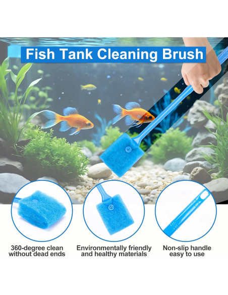 Kit de Limpieza de Acuario 4 Piezas Lanswood - Sifón, Raspador, Red