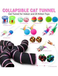 Túnel para Gatos Poen 5 Canales + 20 Juguetes Interactivos 2