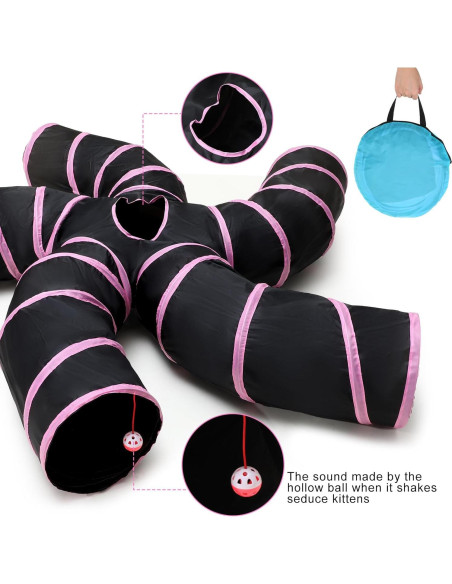 Túnel para Gatos Poen 5 Canales + 20 Juguetes Interactivos