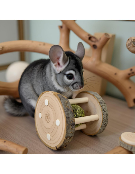 Juguete Masticable de Madera Natural Tnyvm para Hámster y Conejo