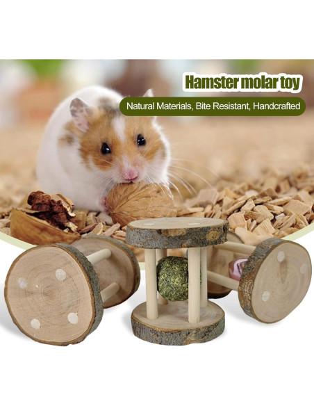 Juguete Masticable de Madera Natural Tnyvm para Hámster y Conejo