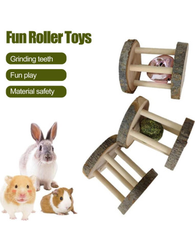Juguete Masticable de Madera Natural Tnyvm para Hámster y Conejo