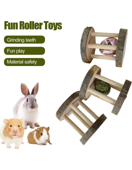 Juguete Masticable de Madera Natural Tnyvm para Hámster y Conejo
