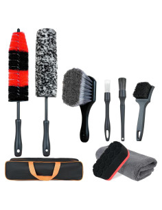 Kit de Cepillos para Detallar Ruedas FAMILIA DE CEPILLOS 9 Piezas