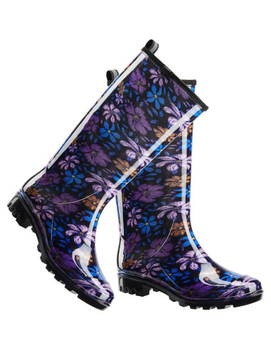 Botas de Lluvia HISEA para Mujeres, Altas hasta la Rodilla, Floral