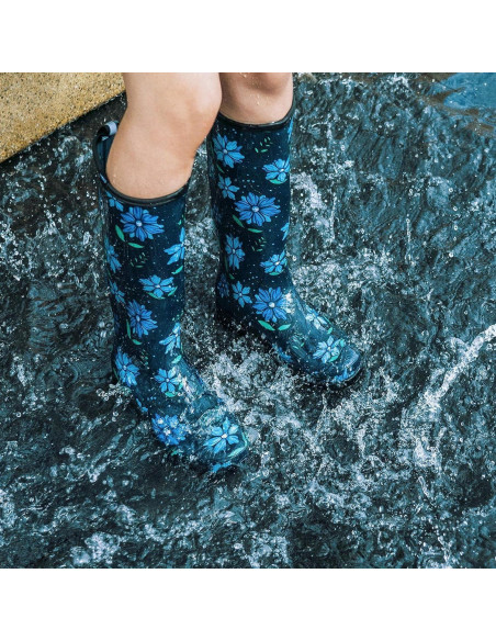 Botas de Lluvia HISEA para Mujeres, Altas hasta la Rodilla, Floral
