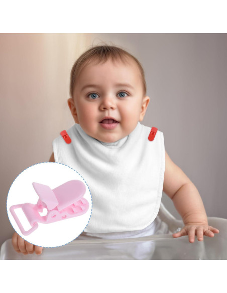 Juego de 50 Clips Sujetadores de Chupetes Coloridos - Plástico