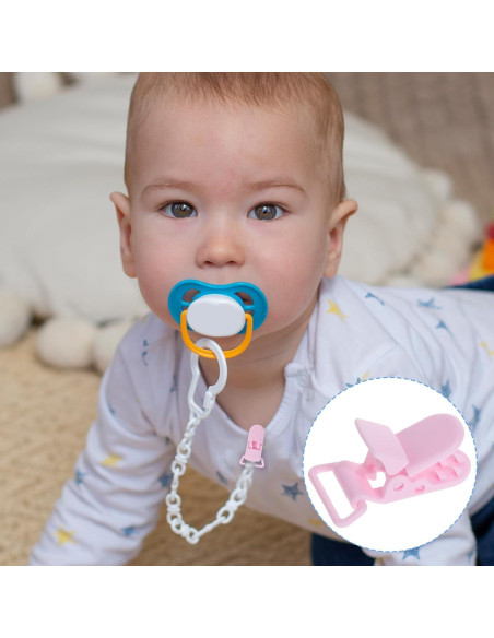 Juego de 50 Clips Sujetadores de Chupetes Coloridos - Plástico