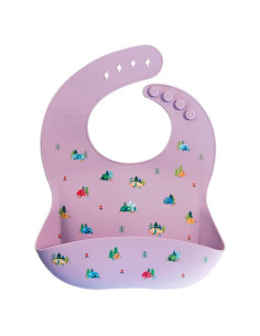 Babero de Silicona Austin Baby Co Violeta Camper para Bebés