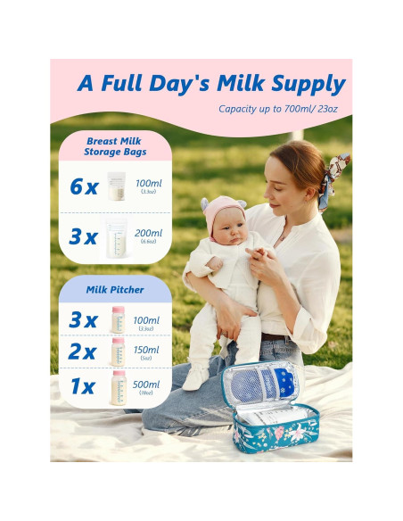 Bolsa de Viaje para Leche Materna DawnBox - 0.59kg, Pantalla Temperatura