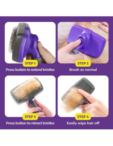 Cepillo Autolimpiante para Perros y Gatos - Aseo Eficiente
