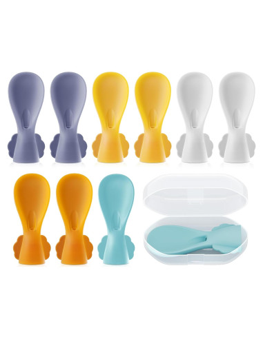 Cucharas de Silicona para Pouch de Comida Bebés MiniMunch - 10 Piezas
