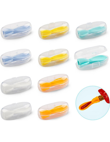 Cucharas de Silicona para Pouch de Comida Bebés MiniMunch - 10 Piezas