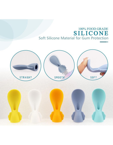 Cucharas de Silicona para Pouch de Comida Bebés MiniMunch - 10 Piezas