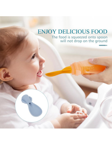 Cucharas de Silicona para Pouch de Comida Bebés MiniMunch - 10 Piezas