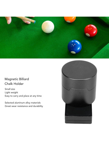 Soporte de Tiza Magnético para Billar HilBeliFU - Aluminio Negro