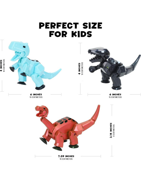 Zing Stikbot MEGA Dino 3 Pack - Brontosaurus, T-Rex, Carnotaurus