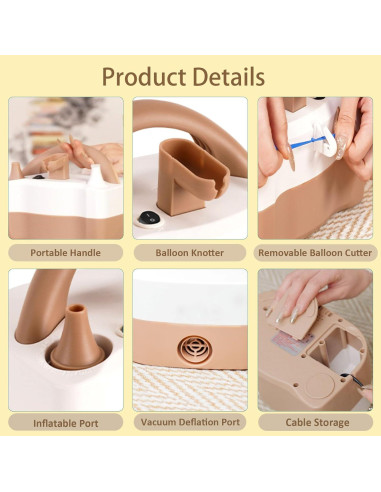 Bomba de aire eléctrica AXHJ para globos - Doble boquilla 110V