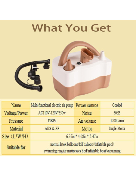 Bomba de aire eléctrica AXHJ para globos - Doble boquilla 110V