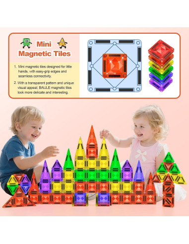 Juego de Azulejos Magnéticos BAIJLE 80 Piezas para Niños 3+