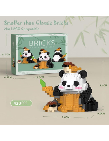 Mini Bloques de Construcción 3D Panda ZEMIRO CHARGE 2502 PZS