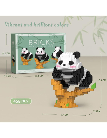 Mini Bloques de Construcción 3D Panda ZEMIRO CHARGE 2502 PZS
