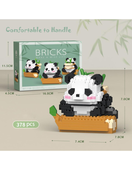 Mini Bloques de Construcción 3D Panda ZEMIRO CHARGE 2502 PZS