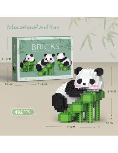 Mini Bloques de Construcción 3D Panda ZEMIRO CHARGE 2502 PZS