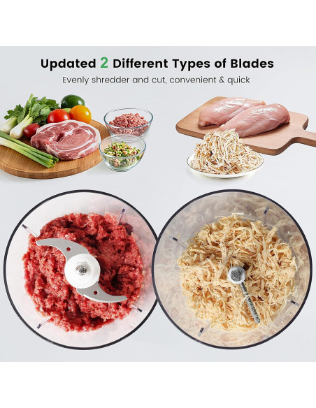 Desgarrador de Pollo Eléctrico Didforu 250W con Molinillo