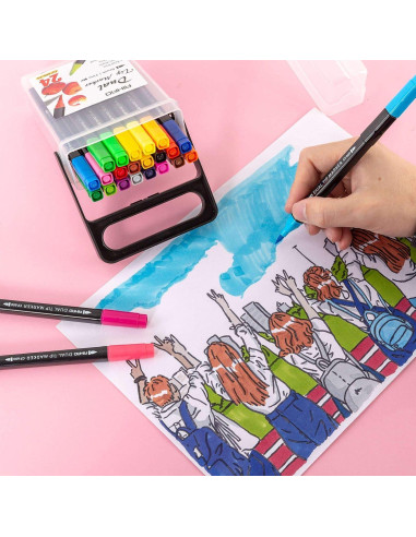 Marcadores Lavables AIHAO Doble Punta 24 Colores para Niños