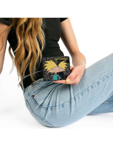Billetera bifold Buckle-Down Hey Arnold! 10.16x8.89 cm