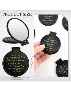 Espejos Compactos Huwena 100 Pcs Negros Motivacionales 6.3x7 cm 2