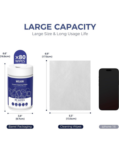 Toallitas de Limpieza WELKIN 80 Pcs - Sin Rayas y No Tóxicas