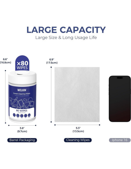 Toallitas de Limpieza WELKIN 80 Pcs - Sin Rayas y No Tóxicas