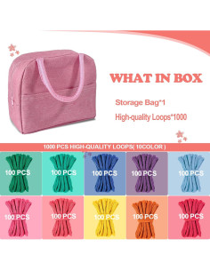 Bucles de Telar Huoszpk 1000 PCS 10 Colores 7" (17.78 cm) Nylon 2