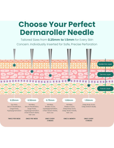 Mini Rodillo Derma Gin Amber 0.25mm - 48 Agujas para Piel