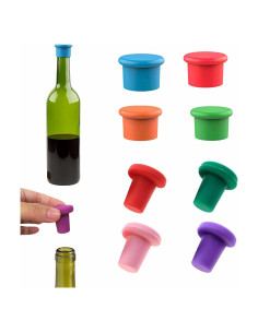 Juego de 8 Tapones de Silicona RyanDesign - Selladores de Vino
