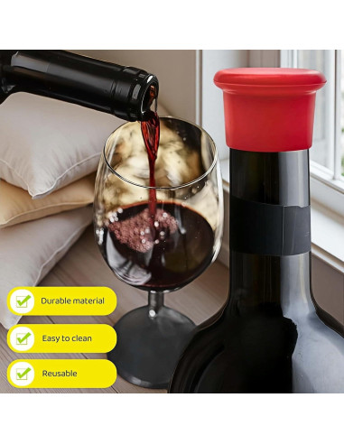Juego de 8 Tapones de Silicona RyanDesign - Selladores de Vino