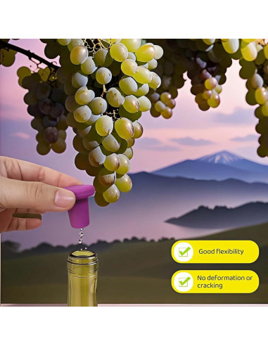 Juego de 8 Tapones de Silicona RyanDesign - Selladores de Vino