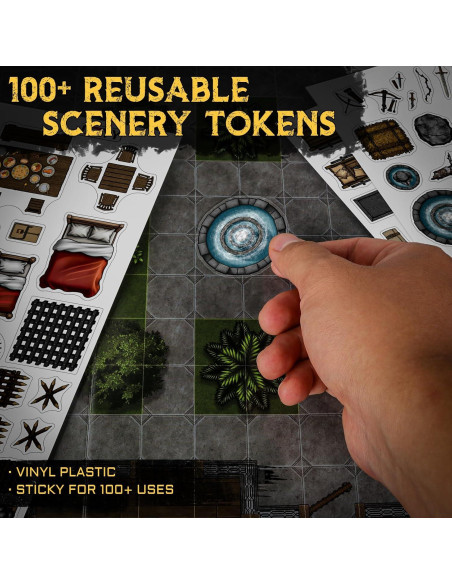 CZYY Libro de Mapas de Batalla RPG - 32 Mats Reutilizables 1"