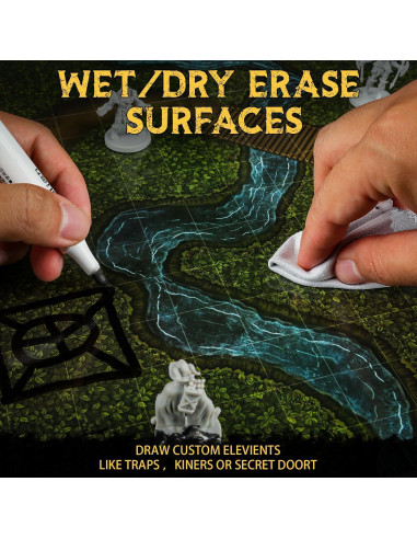 CZYY Libro de Mapas de Batalla RPG - 32 Mats Reutilizables 1"