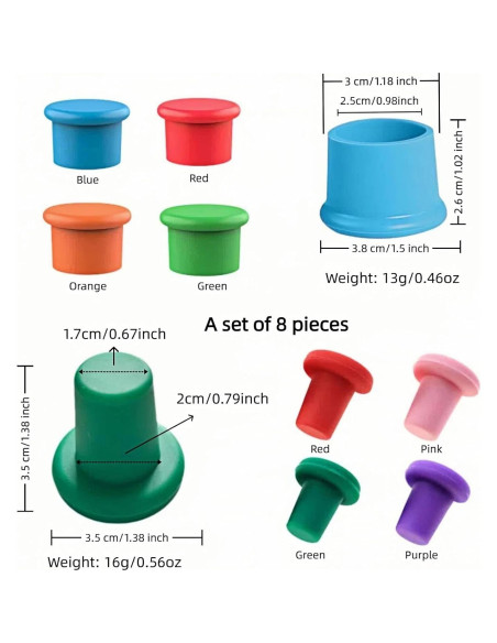 Juego de 8 Tapones de Silicona RyanDesign - Selladores de Vino