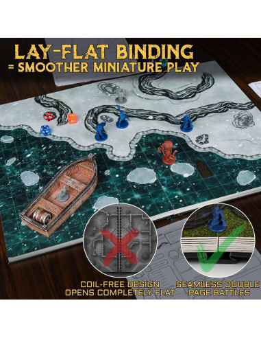 CZYY Libro de Mapas de Batalla RPG - 32 Mats Reutilizables 1"