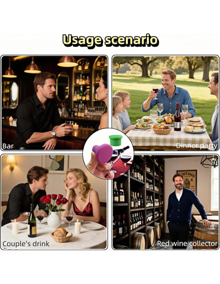 Juego de 8 Tapones de Silicona RyanDesign - Selladores de Vino