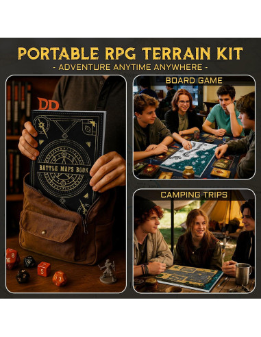 CZYY Libro de Mapas de Batalla RPG - 32 Mats Reutilizables 1"