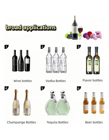 Juego de 8 Tapones de Silicona RyanDesign - Selladores de Vino