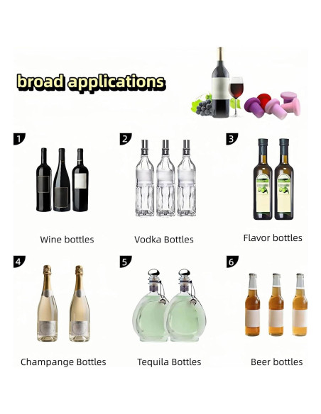 Juego de 8 Tapones de Silicona RyanDesign - Selladores de Vino